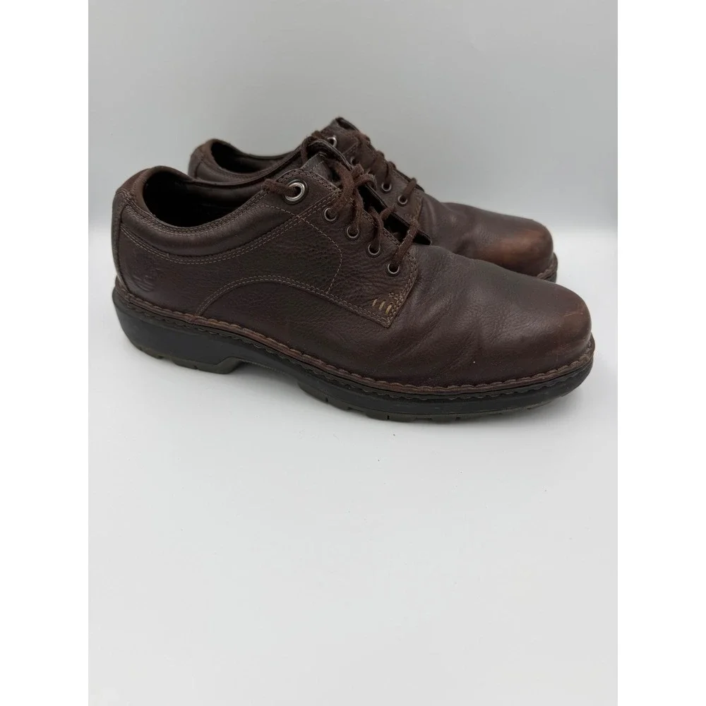 Timberland Leather Shoes Madison Summit Mens 11.5 M Oxford Brown Lace Up Work